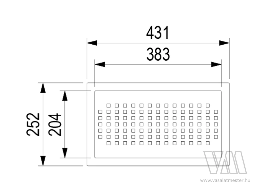 Rozsdamentes acél csepegtető tálca 431 mm